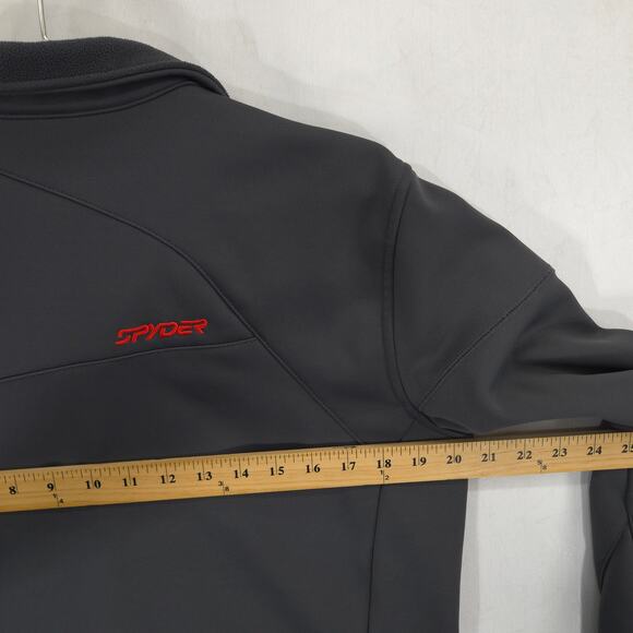 Spyder Jacket Mens S Gray Bandit Half Zip Logo Long Sleeve Fleece Pullover - Picture 8 of 13